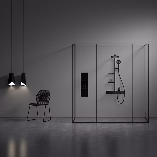 Black Color Brass Four Functions Bathroom Rainfall Shower