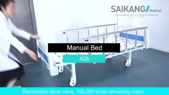 A2K Wholesale Movable 2 Cranks 2 Function Adjustable Manual Medical Hospital Bed 